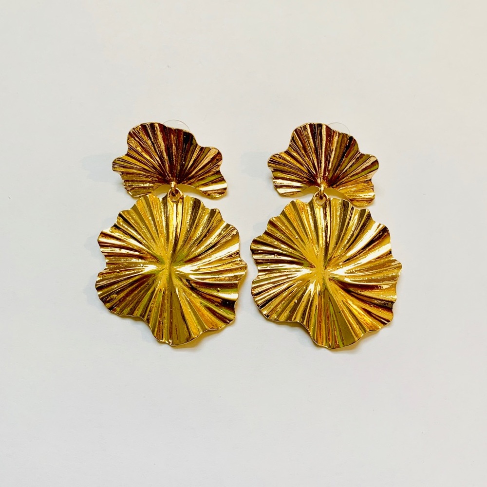 Gold Abstract Statement Earrings
